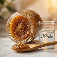 Natural scrub particles + Lactic Acid (AHA)