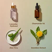  Lavender Hydrosol, Chamomile Oil, Aloe Vera, Dandelion Extract